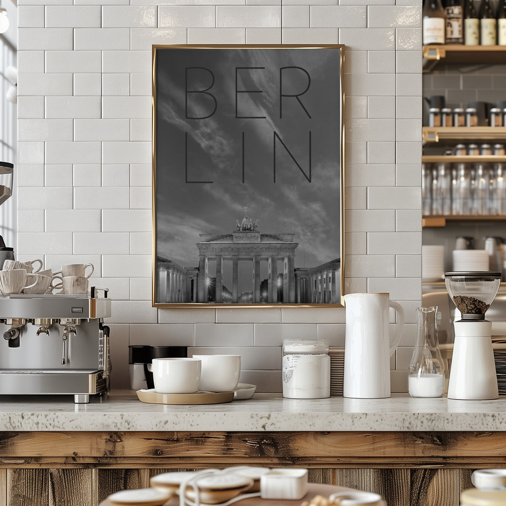 BERLIN Brandenburg Gate | Text & Skyline Poster